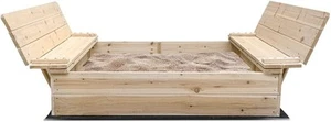 Lifespan Kids Strongbox XL Square Sandpit with Foldable Seats and Sheet - Picture 1 of 7