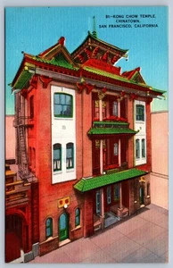 Postal de San Francisco California Kong Chow Temple Chinatown - Imagen 1 de 2