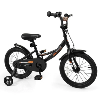 16 Inch Kids Bike w/Training Wheels Dual Brakes Adjustable Seat Handlebar Height - Image 1 of 4