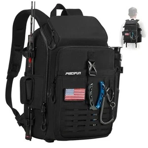 Fishing Tackle Backpack with Rod & Gear Holder, Lightweight Fishing Tackle - Picture 1 of 8