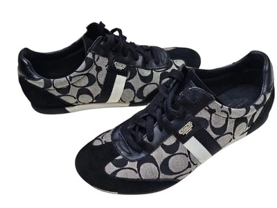 Zapatillas informales Coach JOSS para mujer negras grises talla 9M con cordones  Foto 1 de 4