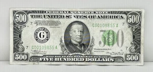 1934 $500 Five Hundred Dollar Federal Reserve Bank Note Bill Chicago Illinois - Picture 1 of 7