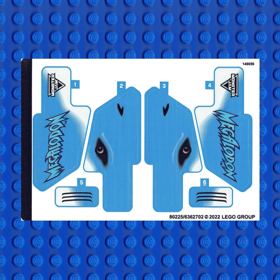 New LEGO Monster Jam Megalodon 42134 Sticker Sheet - Qty 1 - Image 1 of 1