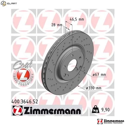 2x BRAKE DISC 400.3646.52 FOR MERCEDES-BENZ C-CLASS/T-Model/Sportcoupe CLK 1.8L - Image 1 of 4