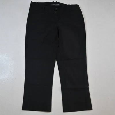 Pantalones de vestir recortados ajustados elásticos exactos negros The Limited 4 para mujer Foto 1 de 4