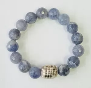 SSD By Simon Sebbag Designs Sterling Silver Iolite Gemstone Stretch Bracelet QVC - Picture 1 of 4