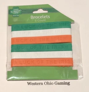 St. Patrick's Day 6 "Luck Of The Irish" Silicone Wristband Bracelets NEW Rubber - Picture 1 of 2