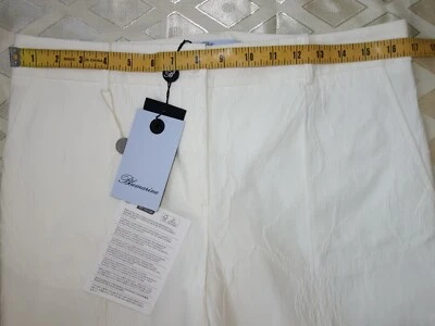  NUEVO PANTALÓN ELEGANTE MUJER BLUMARINE BLANCO PIERNA ANCHA IT 46 US 8, 10 HECHO EN ITALIA Foto 1 de 4