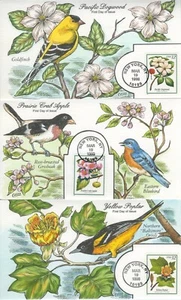 #3193-3197 Flowering Trees Collins Set of 5 FDC's PERFECT!!! - Picture 1 of 2