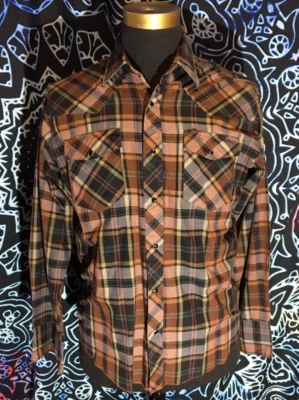 Camisa Rustler Para Hombres Talla 15.5 Cuadros X Colas Largas Perla Snap Vaquero Occidental Foto 1 de 4