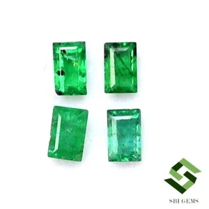 Lote de 3x2 mm corte esmeralda natural baguette 04 piezas 0,42 CTS piedras preciosas facetadas sueltas - Imagen 1 de 6