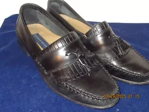 mEN'S SIZE 9 1/2 GIORGIO BRUTINI BLACK DRESS SHOES - Picture 1 of 3