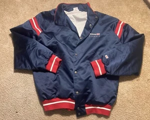Vintage 80s Reebok Classic Varsity Jacket XXL Spell-Out Navy Blue Old School - Picture 1 of 5