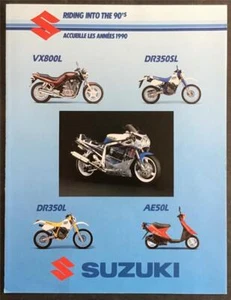 SUZUKI MOTORCYCLE RANGE Canadian Sales Brochure For 1990 FRE/ENG TEXT - Picture 1 of 3