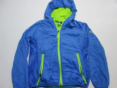 Snozu Unisex Youth Size M Windbreaker Jacket Blue Faux Fur Hooded Outerwear - Image 1 of 4