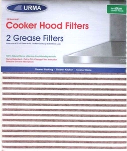 2 filtros extractores universales de capucha de cocina URMA sin cloro 60 cm se ajustan a todas las marcas - Imagen 1 de 3
