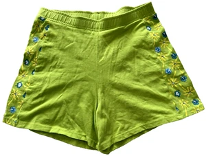 K-Mart Basic Editions Girls XL 14-16 Green Palm Tree Floral Tropical Shorts - Picture 1 of 4