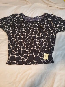 Women's Blouse Blk/Wht Dots SS Apt.9 Sz. M - Picture 1 of 5