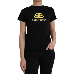 Camiseta BALENCIAGA Negra Algodón Logo Estampado Cuello Redondo Mangas Cortas s. S 980usd - Imagen 1 de 9