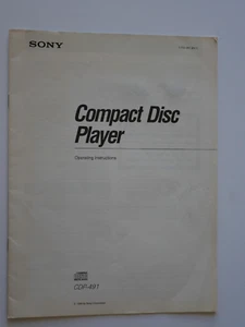 Operating Instructions - Sony - Compact Disc Player - CDP-491 - Picture 1 of 2