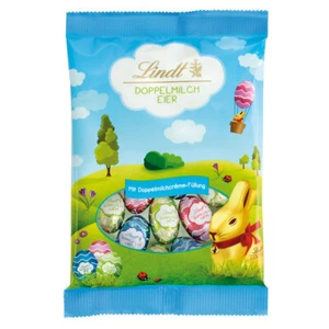 Lindt Eggs Filled With Doppelmilchcreme Wraps By Chocolate 100g - Picture 1 of 1