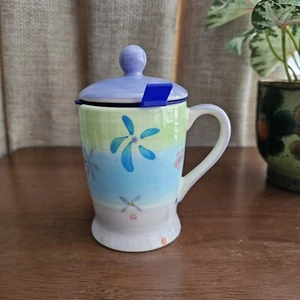 Whittard of Chelsea Tea Multicoloured Floral Tea Coffee Infuser Mug Handpainted - Picture 1 of 6