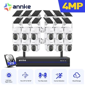 ANNKE 16CH NVR Wireless 4MP PT Color Security System Solar Power Two Way Audio - Picture 1 of 28