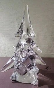 Vintage Clear  Handmade Glass Christmas Tree Approx  7.5” Tall & 2.5lbs - Picture 1 of 13