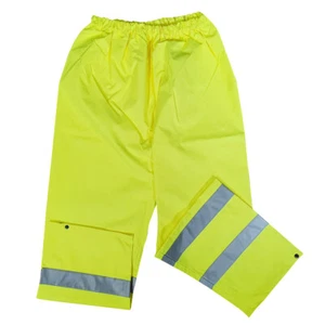 Hymac 461 Hi Vis Waterproof Overtrousers Reflective Yellow - Picture 1 of 7