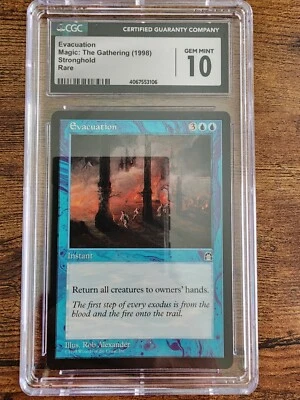 MTG Evacuation ⭐CGC Graded 10 GEM MINT⭐ ⭐Stronghold⭐ 1998 Magic - Image 1 of 4
