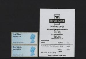 MACHIN  BLUE Ma12  MIDPEX  JULY 2017  A014  2nd CLASS  COLLECTOR  PAIR  POST  GO - Picture 1 of 1
