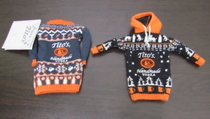 Tito's Handmade Vodka Mini Ugly Christmas Sweater Bottle Cover Koozie Set of 2 - Picture 1 of 4