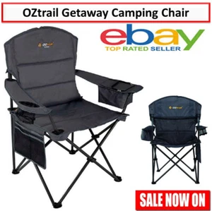 Oztrail Getaway Deluxe Camping Camp Chair Portable Folding FIshing Chair Picnic - Picture 1 of 10