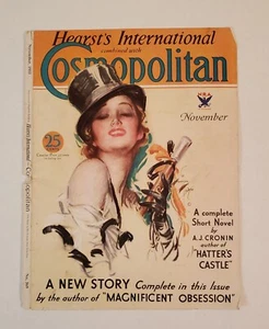 Cosmopolitan November 1933 Magazine COVER ONLY Illustrated by Harrison Fisher - Picture 1 of 11