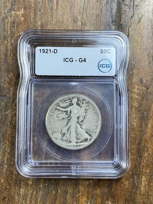 1921-D WALKING LIBERTY HALF DOLLAR  ICG G4 - Image 1 of 2