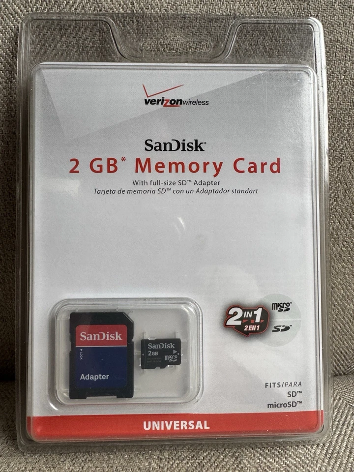 Sandisk 2 gb SD Card Micro SD Universal Full Size Adapter - Image 1 of 2