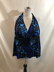 Swimsuits For All, Blue & Black Tankini Top, Womens 26, NWT - Picture 1 of 5