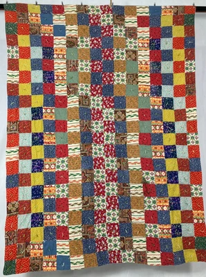 Hermoso edredón multicolor vintage hecho a mano con retazos florales 217x162 cm - Imagen 1 de 4