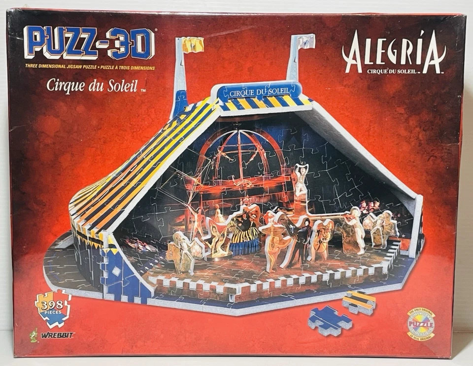 Wrebbit Puzz-3D Jigsaw Puzzle Cirque du Soleil Allegria 398 pcs NOS 1995 Sealed. - Image 1 of 4