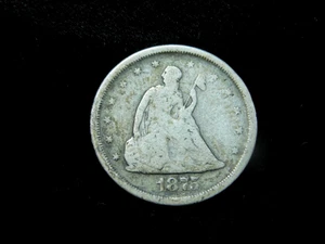 1875-S 20c Twenty Cent Silver Piece - Picture 1 of 4