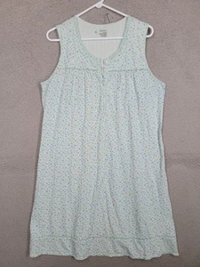 Secret Treasures Nightgown Large Blue Floral Print Sleeveless Cotton Blend - Picture 1 of 9