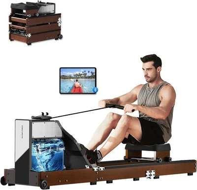 Triple-Fold Water & Magnetic Rowing Machine 32-Level Resistance App Rower 150KG - Image 1 of 4