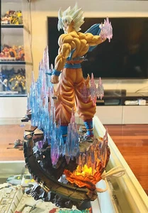 BJ Studio Dragonball DBZ Ultra Instinct Goku Resin Painted LED Figurine Statue - Picture 1 of 10