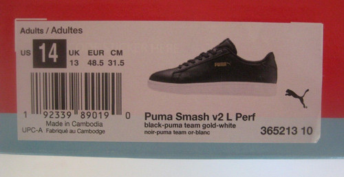 Scarpe sneakers casual Puma uomo Smash V2 365213 10 nere taglia 14 NUOVE