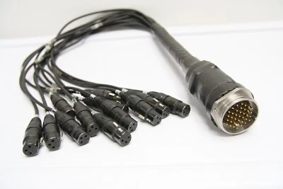 DT-12 Male 37-Pin connector to 12-female XLR connectors (3-pin) 2FT long - Image 1 of 2