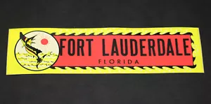 Vintage Souvenir kleiner Autoaufkleber - Ft. Fort Lauderdale Florida FL Segelfisch - Bild 1 von 3