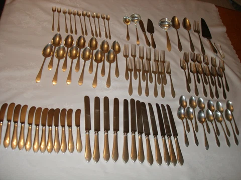 Vintage Tiffany & Co Faneuil 94 Pcs Sterling Silver Flatware Service Set For 12 Cover