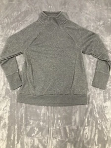 Fabletics Sweatshirt Womens Large Gray Crew Neck Pockets Fleece Lined - Picture 1 of 11