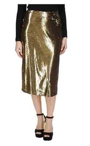 Michael Kors Women's Sequin Midi Skort, Black/Glod, Size XS - Picture 1 of 6