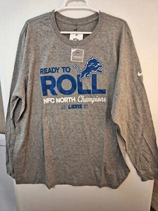 Detroit Lions Ready To Roll NFC North Division Champions Tee Nike Large NWT $40 - Picture 1 of 3